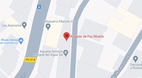 ubicación Registro Civil Juzgado de Paz Moaña Pontevedra
